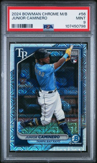 2024 Bowman Chrome Mega Box Junior Caminero #56 Mint 9 front