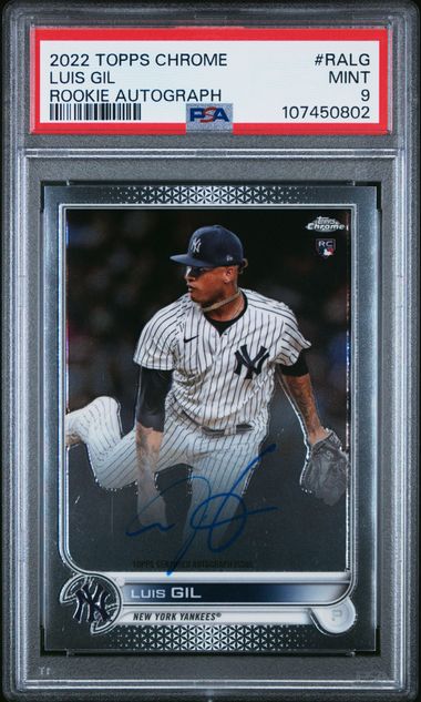 2022 Topps Chrome Rookie Autographs Luis Gil #Ralg (Rookie Autograph) Mint 9 front