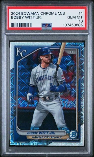 2024 Bowman Chrome Mega Box Bobby Witt Jr. #1 Gem Mt 10 front
