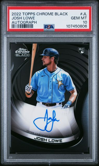 2022 Topps Chrome Black Autographs Josh Lowe #Jl (Autograph) Gem Mt 10 front