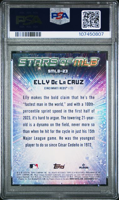 2024 Topps Stars Of Mlb Elly De La Cruz #Smlb23 Mint 9 back
