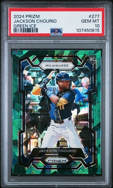 2024 Panini Prizm Jackson Chourio #277 (Green Ice) Gem Mt 10 front