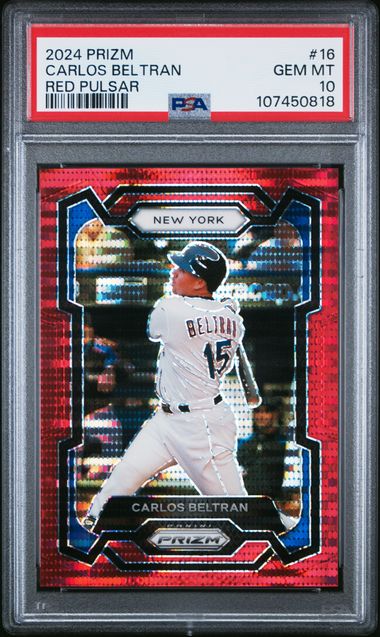 2024 Panini Prizm Carlos Beltran #16 (Red Pulsar) Gem Mt 10 front