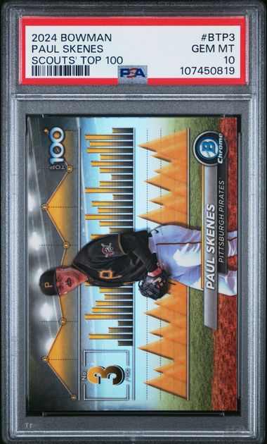 2024 Bowman Bowman Scouts' Top 100 Paul Skenes #Btp3 Gem Mt 10 front