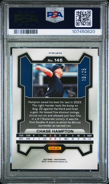 2024 Panini Prizm Chase Hampton #146 (Green Pulsar) Mint 9 back