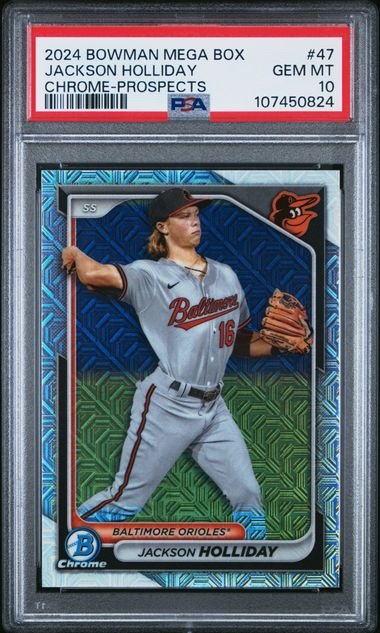 2024 Bowman Mega Box Chrome Prospects Jackson Holliday #47 Gem Mt 10 front