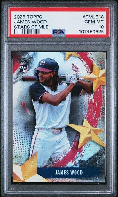 2025 Topps Stars Of Mlb James Wood #Smlb18 Gem Mt 10 front