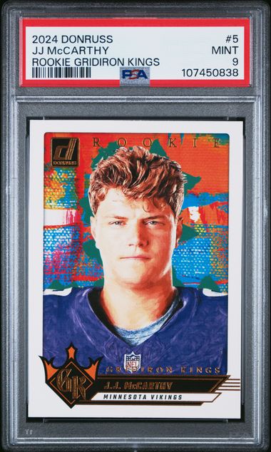 2024 Panini Donruss Rookie Gridiron Kings Jj Mccarthy #5 Mint 9 front