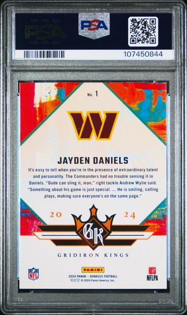 2024 Panini Donruss Rookie Gridiron Kings Jayden Daniels #1 Mint 9 back