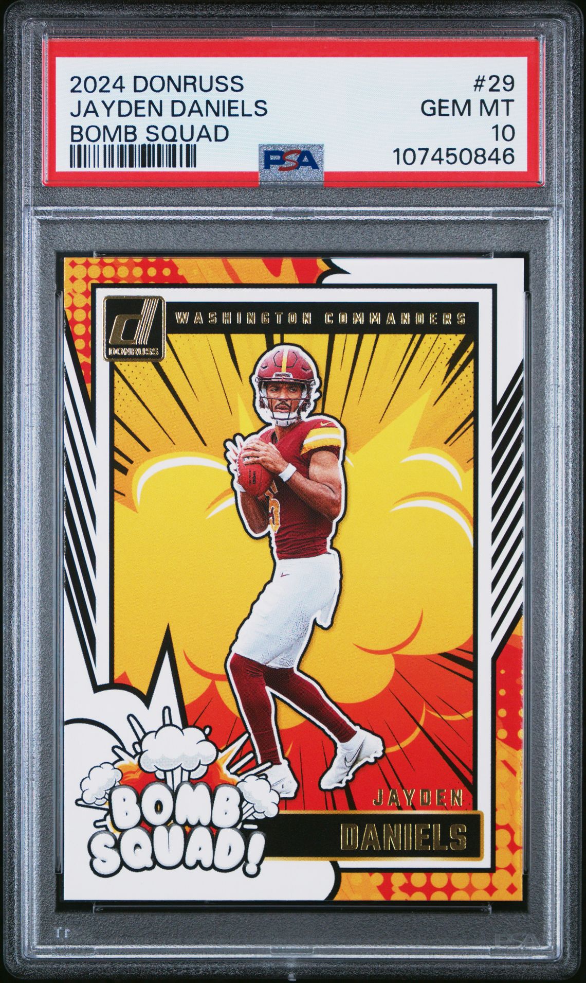 2024 Panini Donruss Bomb Squad Jayden Daniels #29 Gem Mt 10 front