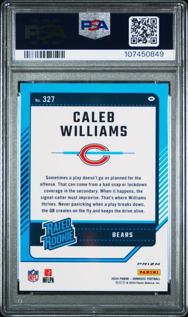 2024 Panini Donruss Caleb Williams #327 (Optic Preview) Mint 9 back