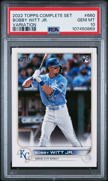 2022 Topps Complete Set Bobby Witt Jr. #660 (Variation) Gem Mt 10 front