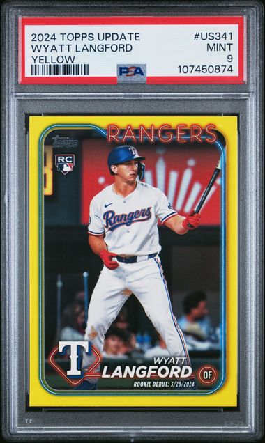 2024 Topps Update Wyatt Langford #Us341 (Yellow) Mint 9 front