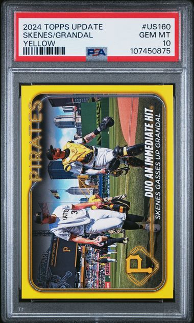 2024 Topps Update Skenes/Grandal #Us160 (Yellow) Gem Mt 10 front