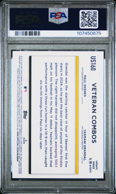 2024 Topps Update Skenes/Grandal #Us160 (Yellow) Gem Mt 10 back