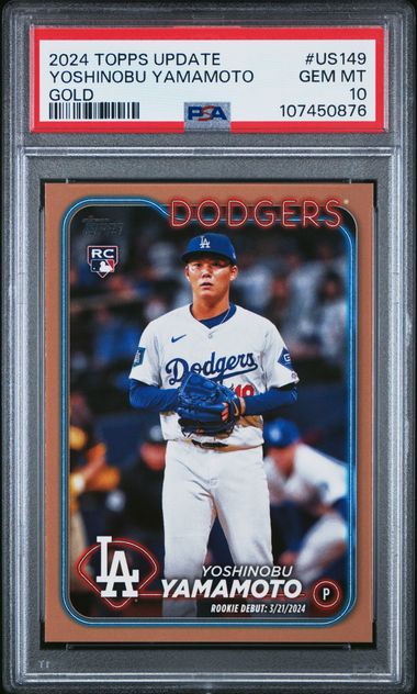 2024 Topps Update Yoshinobu Yamamoto #Us149 (Gold) Gem Mt 10 front