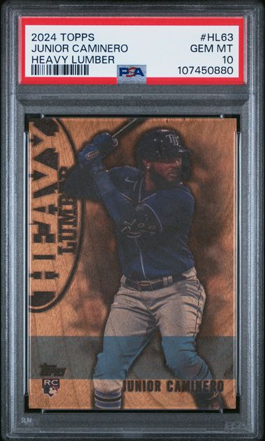 2024 Topps Heavy Lumber Junior Caminero #Hl63 (Update) Gem Mt 10 front
