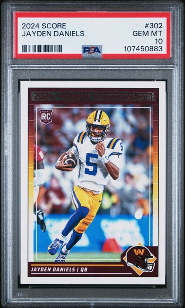 2024 Panini Score Jayden Daniels #302 Gem Mt 10 front