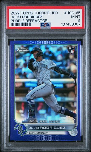 2022 Topps Chrome Update Julio Rodriguez #Usc165 (Purple Refractor) Mint 9 front