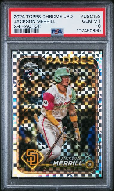 2024 Topps Chrome Update Jackson Merrill #Usc153 (X-Fractor) Gem Mt 10 front