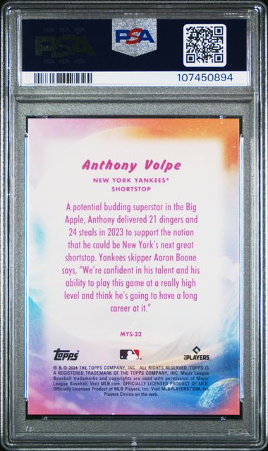 2024 Topps Update Mystical Anthony Volpe #Mys22 (Mystical-Gold) Gem Mt 10 back