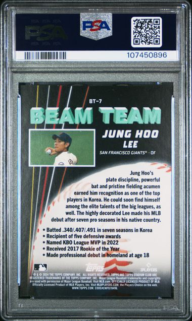 2024 Topps Stadium Club Beam Team Jung Hoo Lee #Bt7 Mint 9 back