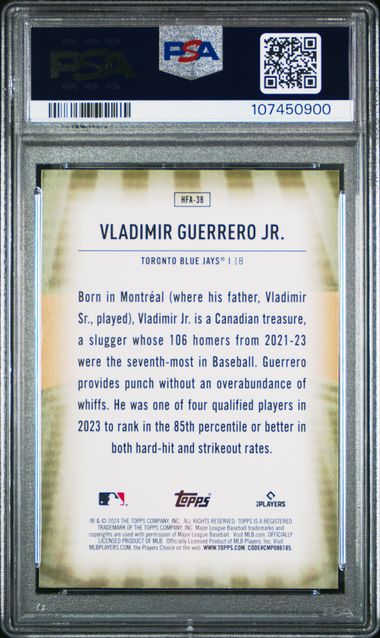2024 Topps Home Field Advantage Vladimir Guerrero Jr. #Hfa38 (Update) Mint 9 back