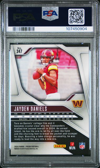 2024 Panini Prizm Jayden Daniels #347 Mint 9 back