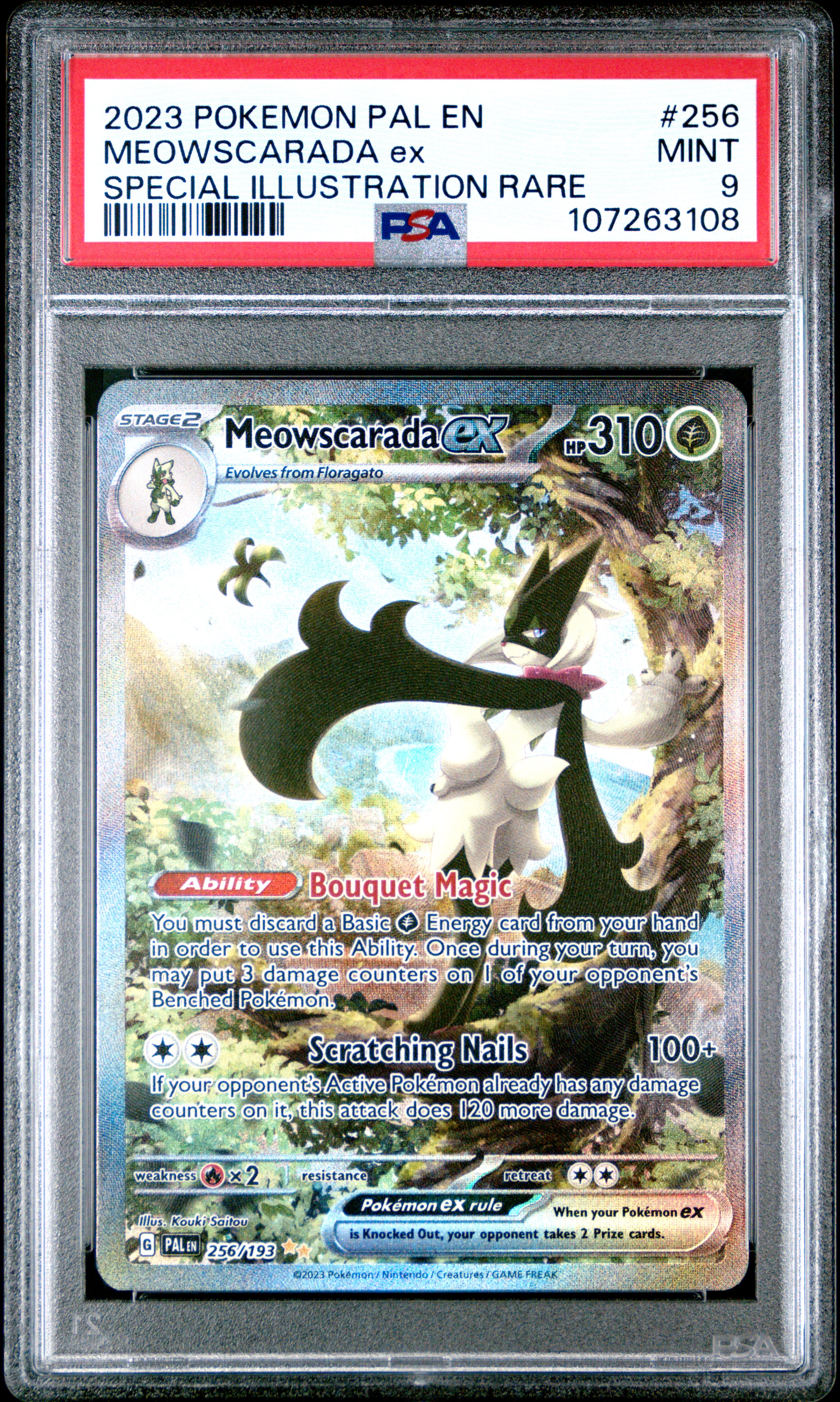 2023 Pokemon Pal En-Paldea Evolved Meowscarada Ex #256 (Special Illustration Rare) Mint 9 back