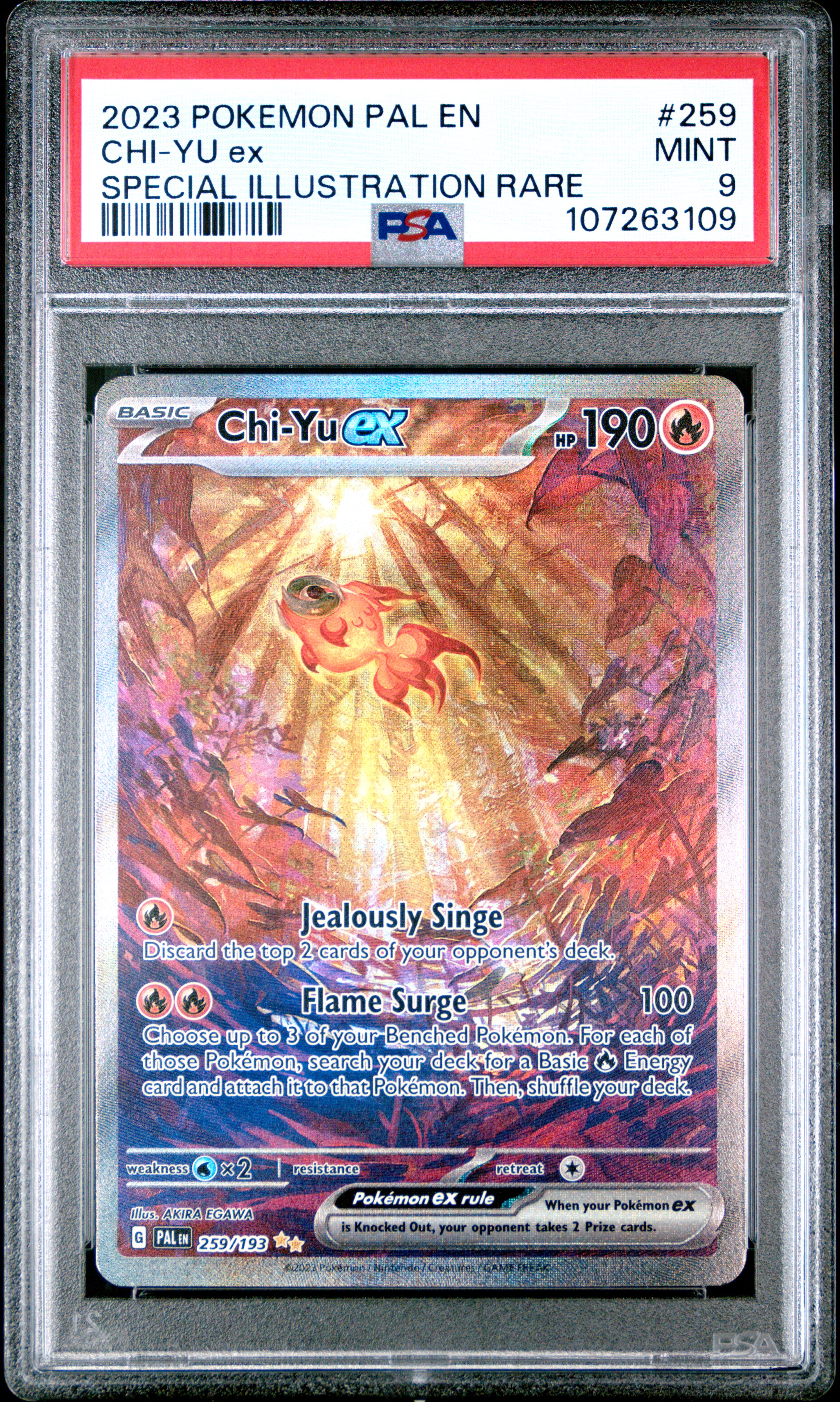 2023 Pokemon Pal En-Paldea Evolved Chi-Yu Ex #259 (Special Illustration Rare) Mint 9 back