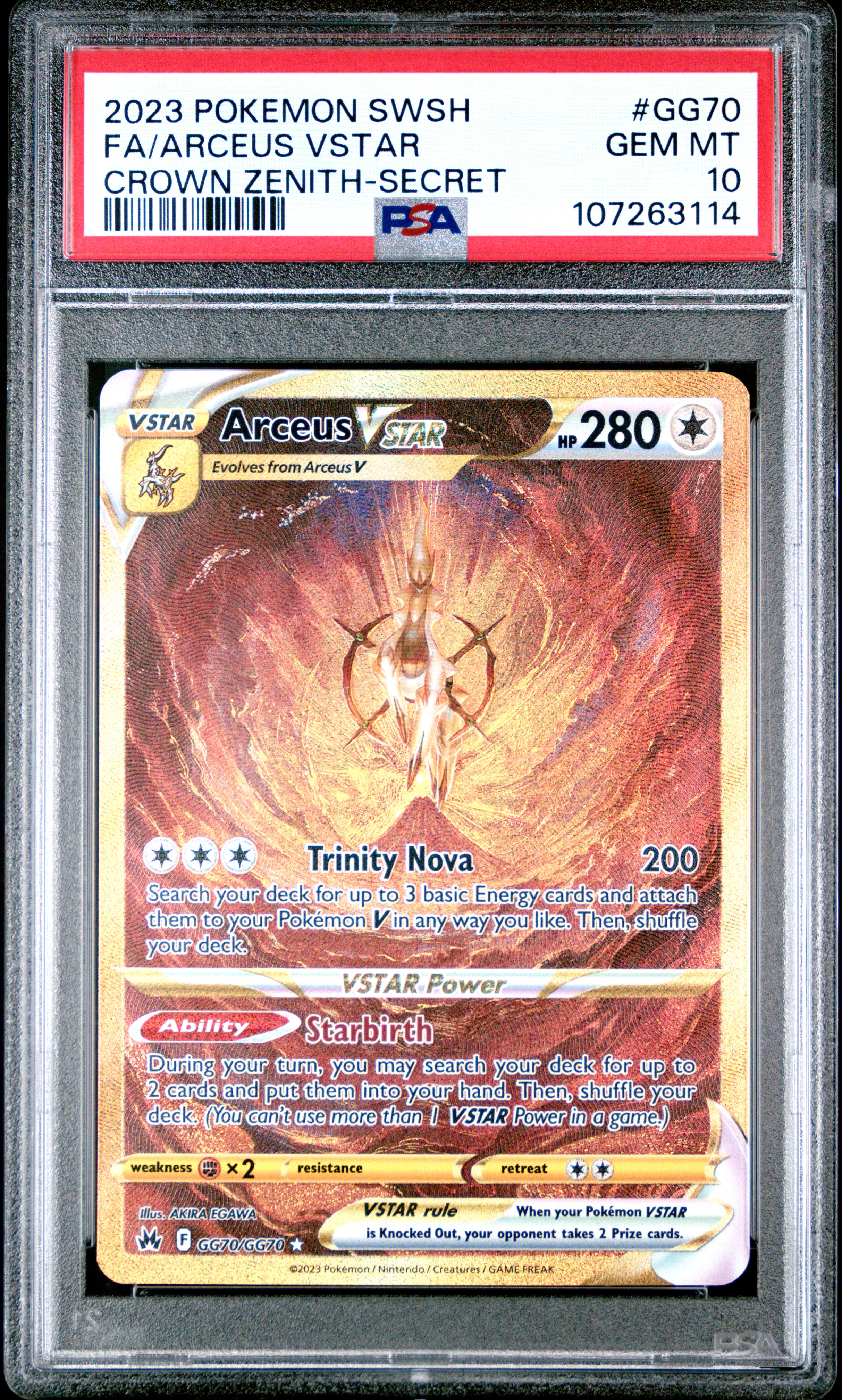 2023 Pokemon Sword And Shield Crown Zenith Fa / Arceus Vstar #Gg70 (Crown Zenith-Secret) Gem Mt 10 back