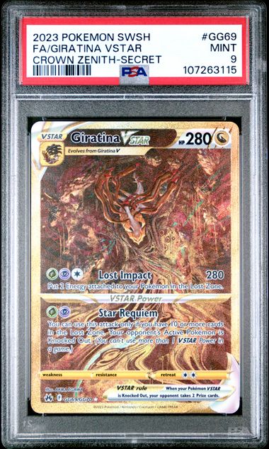 2023 Pokemon Sword And Shield Crown Zenith Fa/Giratina Vstar #Gg69 (Crown Zenith-Secret) Mint 9 back