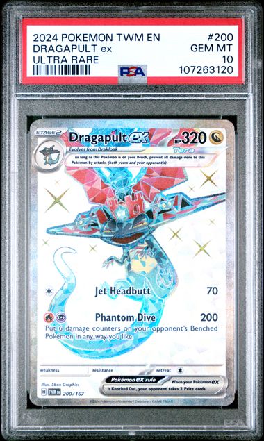 2024 Pokemon Twm En-Twilight Masquerade Dragapult Ex #200 (Ultra Rare) Gem Mt 10 back