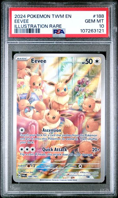 2024 Pokemon Twm En-Twilight Masquerade Eevee #188 (Illustration Rare) Gem Mt 10 back