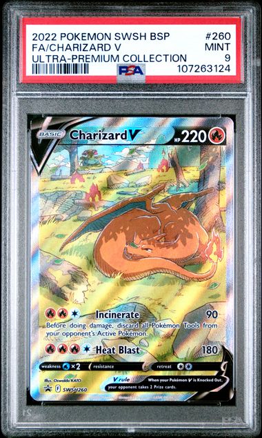 2022 Pokemon Swsh Black Star Promo Fa/Charizard V #260 (Ultra-Premium Collection) Mint 9 back