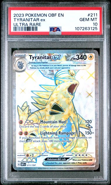 2023 Pokemon Obf En-Obsidian Flames Tyranitar Ex #211 (Ultra Rare) Gem Mt 10 back