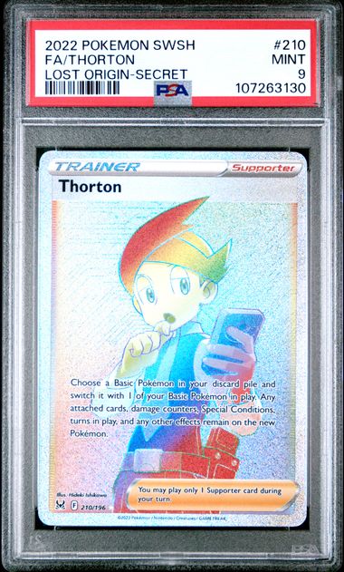 2022 Pokemon Sword & Shield Lost Origin Fa/Thorton #210 (Lost Origin-Secret) Mint 9 front