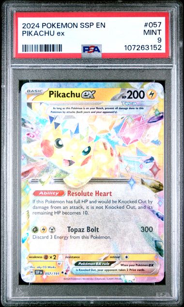 2024 Pokemon Ssp En-Surging Sparks Pikachu Ex #057 Mint 9 front