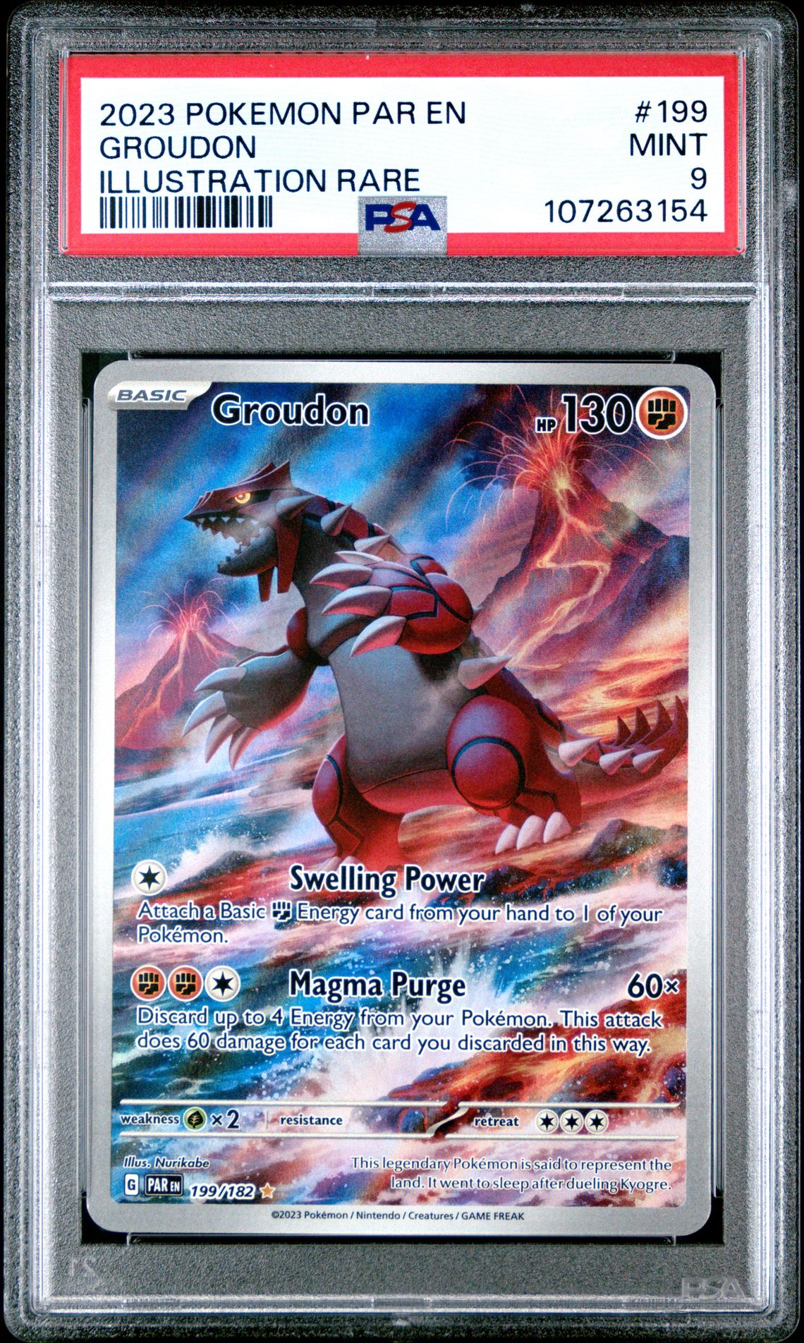 2023 Pokemon Par En-Paradox Rift Groudon #199 (Illustration Rare) Mint 9 front