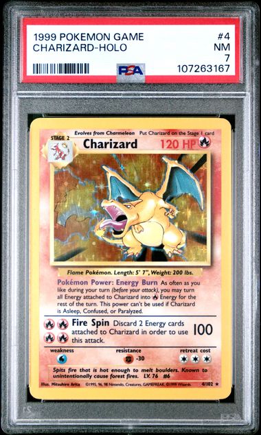 1999 Pokemon Game Charizard-Holo #4 Nm 7 front