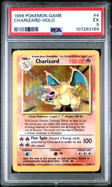 1999 Pokemon Game Charizard-Holo #4 Ex 5 front