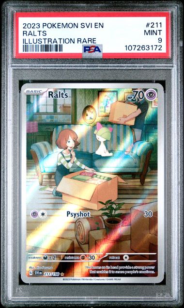 2023 Pokemon Svi En-Scarlet & Violet Ralts #211 (Illustration Rare) Mint 9 front