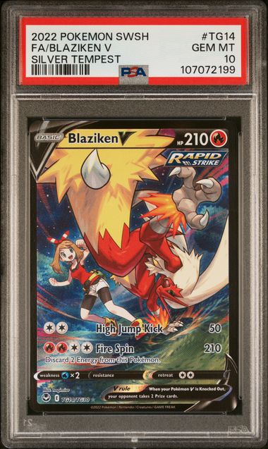 2022 Pokemon Sword & Shield Silver Tempest Fa/Blaziken V #Tg14 (Silver Tempest) Gem Mt 10 front