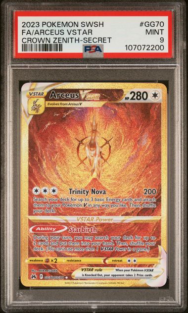 2023 Pokemon Sword And Shield Crown Zenith Fa/Arceus Vstar #Gg70 (Crown Zenith-Secret) Mint 9 front