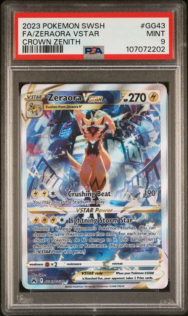 2023 Pokemon Sword And Shield Crown Zenith Fa/Zeraora Vstar #Gg43 (Crown Zenith) Mint 9 front