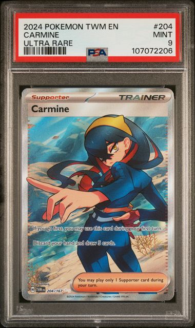 2024 Pokemon Twm En-Twilight Masquerade Carmine #204 (Ultra Rare) Mint 9 front