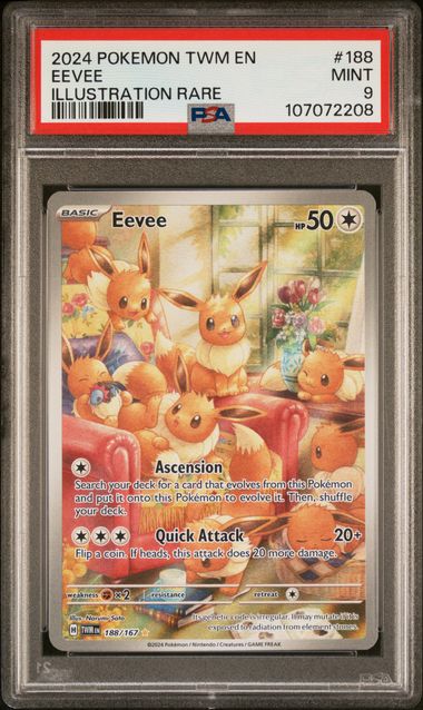 2024 Pokemon Twm En-Twilight Masquerade Eevee #188 (Illustration Rare) Mint 9 front