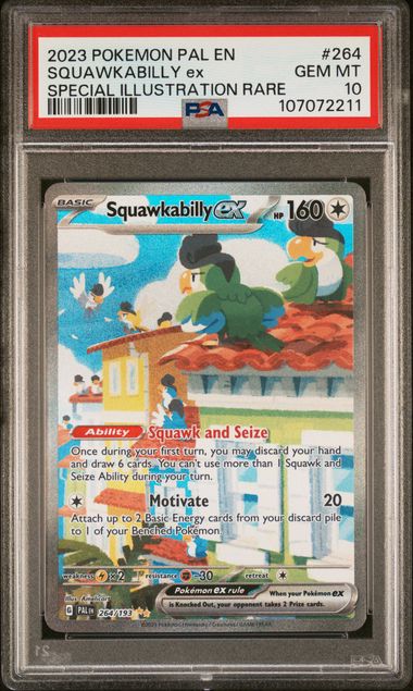 2023 Pokemon Pal En-Paldea Evolved Squawkabilly Ex #264 (Special Illustration Rare) Gem Mt 10 front