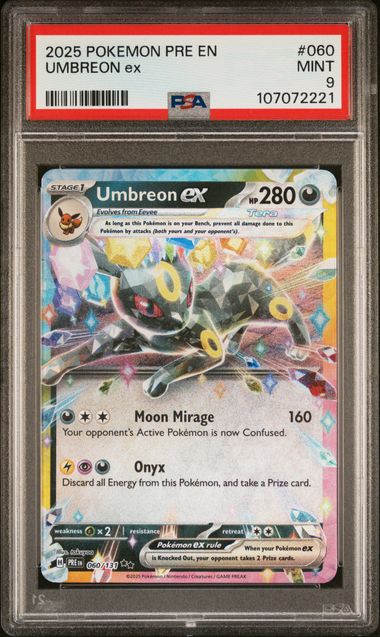2025 Pokemon Pre En-Prismatic Evolutions Umbreon Ex #060 Mint 9 front