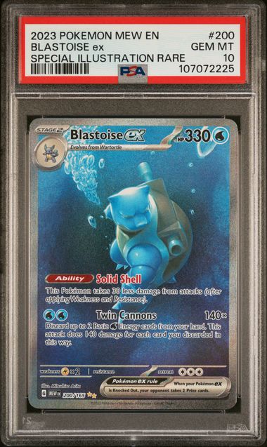 2023 Pokemon Mew En-151 Blastoise Ex #200 (Special Illustration Rare) Gem Mt 10 front